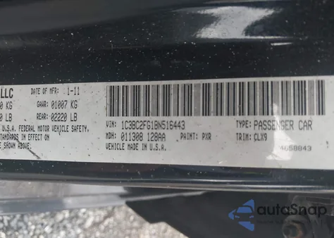 2011 Chrysler 200 Limited from USA, damaged, VIN 1C3BC2FG1BN516443